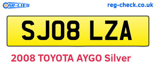 SJ08LZA are the vehicle registration plates.