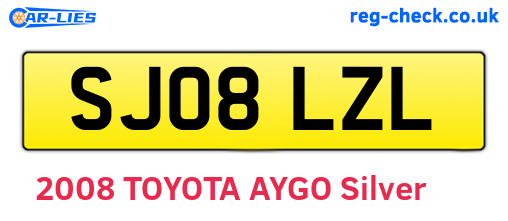 SJ08LZL are the vehicle registration plates.