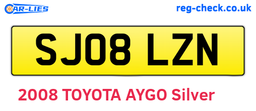 SJ08LZN are the vehicle registration plates.