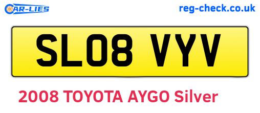 SL08VYV are the vehicle registration plates.