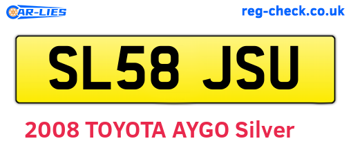 SL58JSU are the vehicle registration plates.