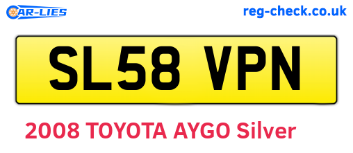 SL58VPN are the vehicle registration plates.