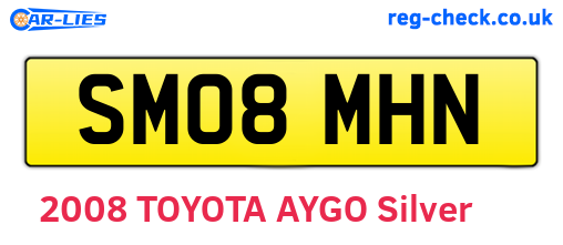 SM08MHN are the vehicle registration plates.