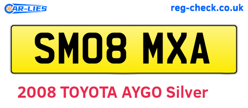 SM08MXA are the vehicle registration plates.