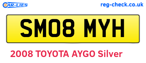 SM08MYH are the vehicle registration plates.