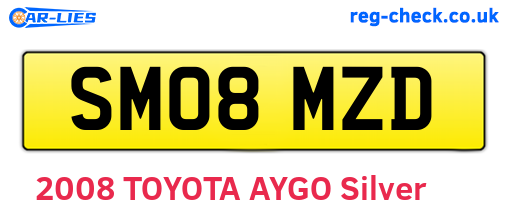SM08MZD are the vehicle registration plates.