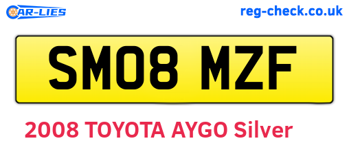 SM08MZF are the vehicle registration plates.