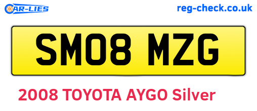 SM08MZG are the vehicle registration plates.