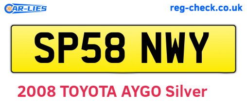 SP58NWY are the vehicle registration plates.