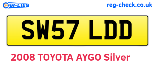 SW57LDD are the vehicle registration plates.
