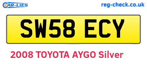 SW58ECY are the vehicle registration plates.