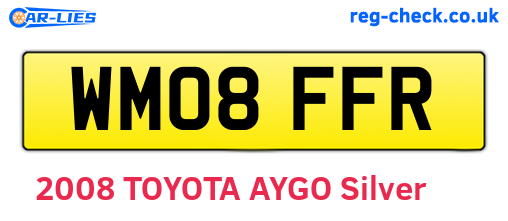 WM08FFR are the vehicle registration plates.