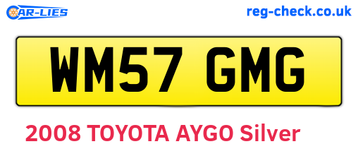 WM57GMG are the vehicle registration plates.