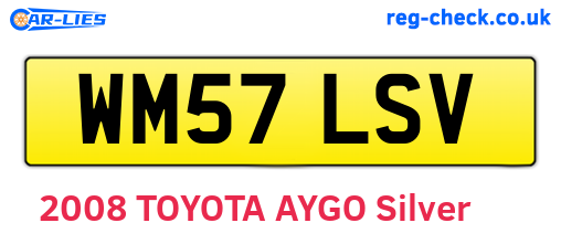 WM57LSV are the vehicle registration plates.