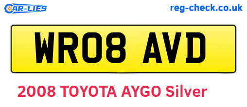 WR08AVD are the vehicle registration plates.