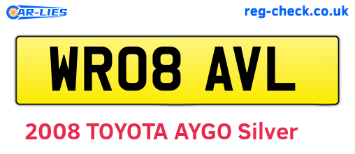 WR08AVL are the vehicle registration plates.