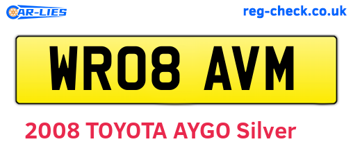 WR08AVM are the vehicle registration plates.