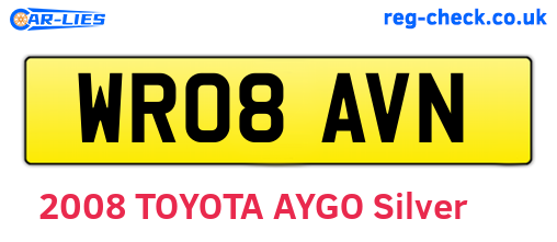 WR08AVN are the vehicle registration plates.