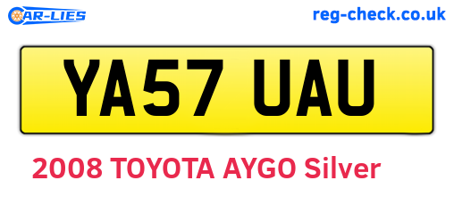 YA57UAU are the vehicle registration plates.