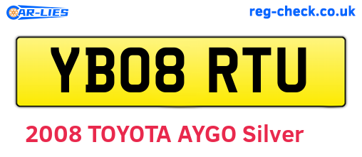 YB08RTU are the vehicle registration plates.