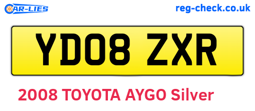 YD08ZXR are the vehicle registration plates.