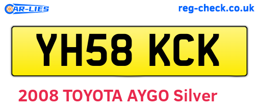 YH58KCK are the vehicle registration plates.