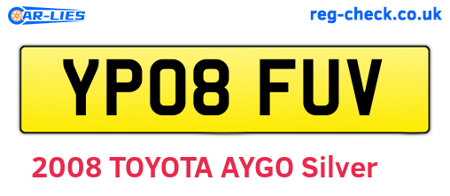 YP08FUV are the vehicle registration plates.