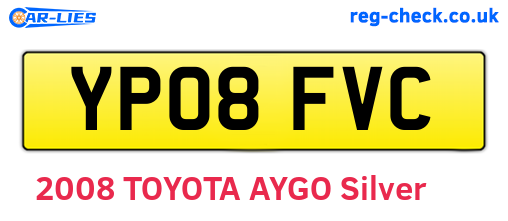 YP08FVC are the vehicle registration plates.
