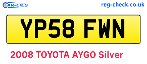 YP58FWN are the vehicle registration plates.