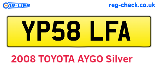 YP58LFA are the vehicle registration plates.