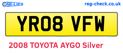 YR08VFW are the vehicle registration plates.