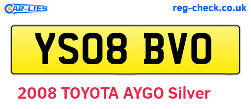 YS08BVO are the vehicle registration plates.