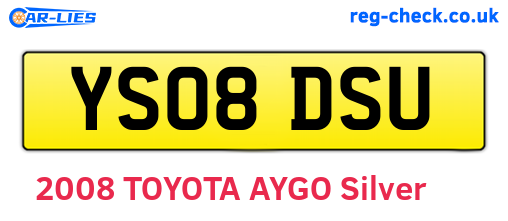 YS08DSU are the vehicle registration plates.