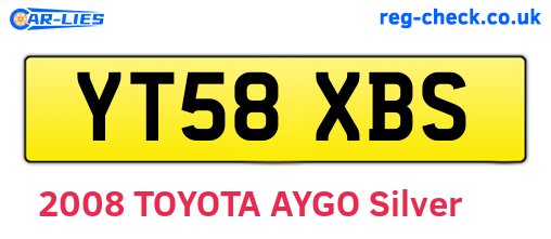 YT58XBS are the vehicle registration plates.