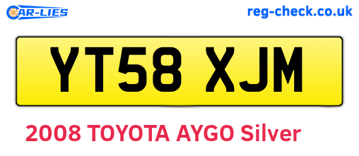 YT58XJM are the vehicle registration plates.