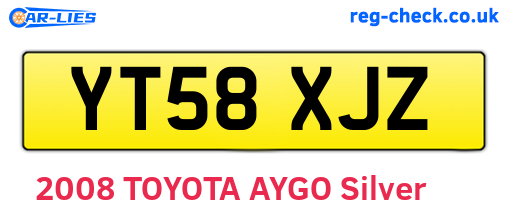 YT58XJZ are the vehicle registration plates.
