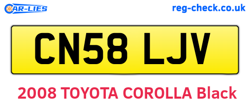 CN58LJV are the vehicle registration plates.