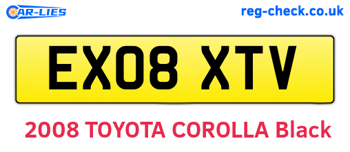EX08XTV are the vehicle registration plates.
