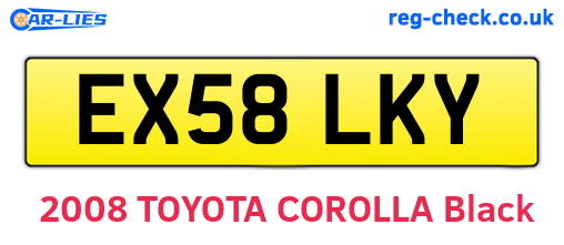 EX58LKY are the vehicle registration plates.