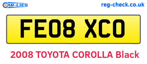 FE08XCO are the vehicle registration plates.