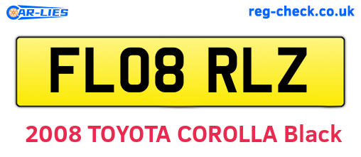 FL08RLZ are the vehicle registration plates.