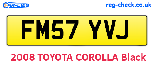 FM57YVJ are the vehicle registration plates.
