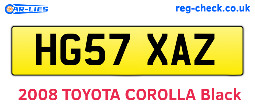 HG57XAZ are the vehicle registration plates.