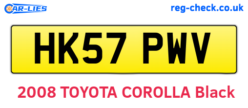 HK57PWV are the vehicle registration plates.