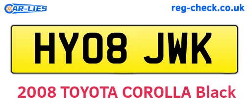 HY08JWK are the vehicle registration plates.