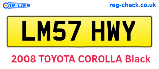 LM57HWY are the vehicle registration plates.