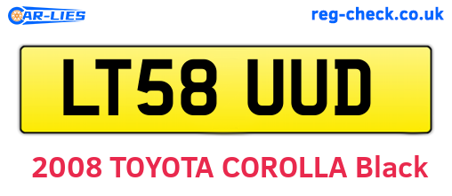 LT58UUD are the vehicle registration plates.