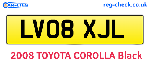 LV08XJL are the vehicle registration plates.