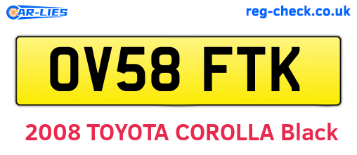OV58FTK are the vehicle registration plates.