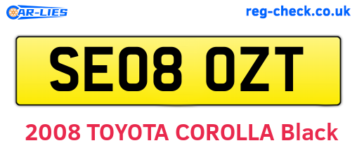 SE08OZT are the vehicle registration plates.
